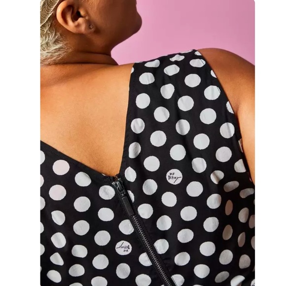 Torrid 3 Betsey Johnson Black & White Polka Dot Poplin Fit & Flare Dress - Picture 6 of 13